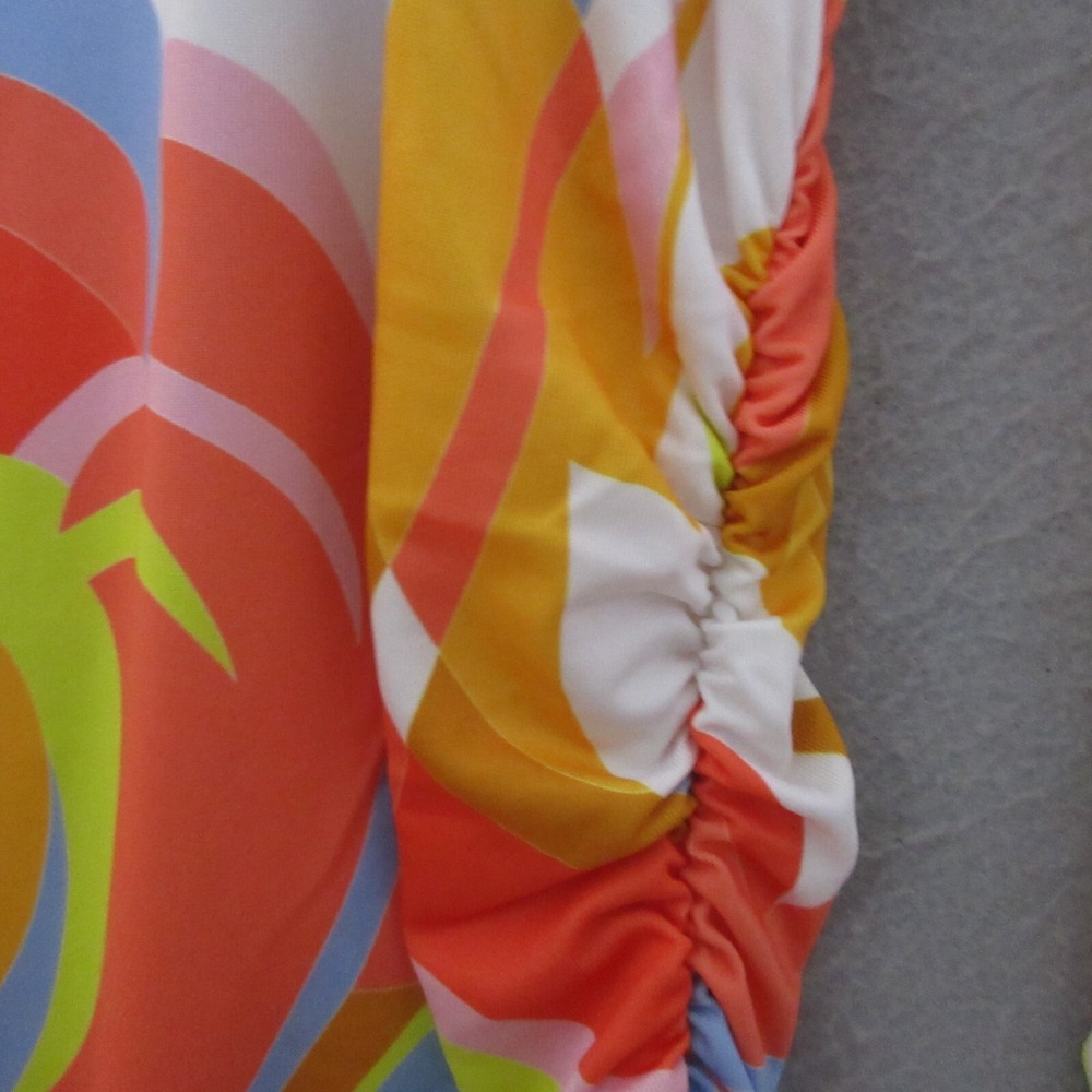 Boston Proper Dress Large Sequin Maxi Cut Out Ruche Psychedelic Colorful - Picture 7 of 14